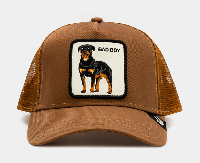 The Baddest Boy 14x14 Trucker Mens Hat (Brown)