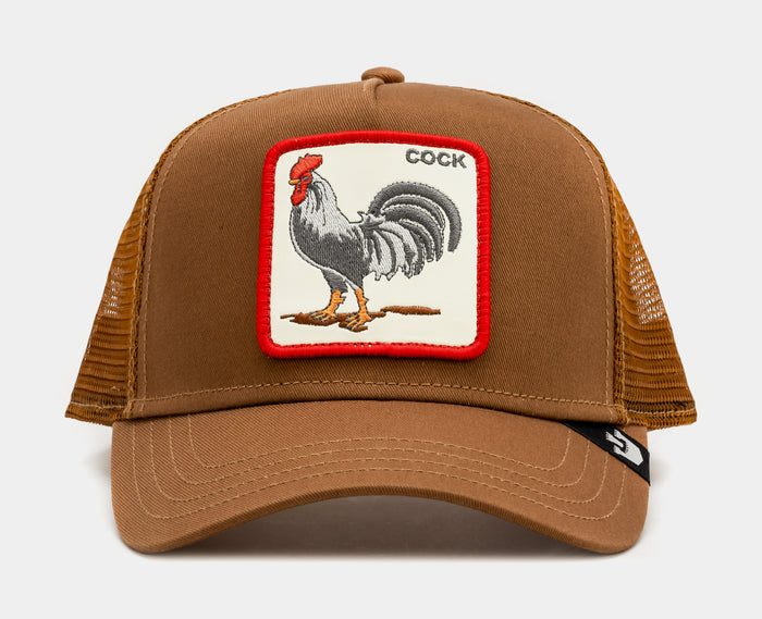 The Cock 14x14 Trucker Mens Hat (Brown)