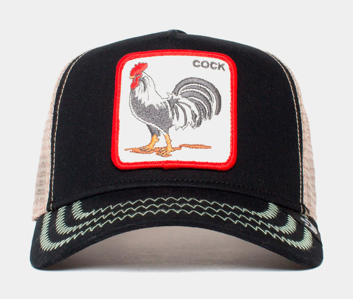 The Cock Trucker Hat Mens Hat (Black/White)