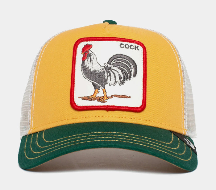 The Cock Trucker Mens Hat (White/Yellow)
