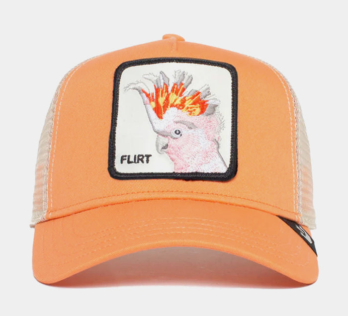 The Flirty Bird Trucker Mens Hat (Orange)