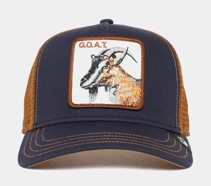 The Goat Trucker Mens Hat (Blue/Brown)