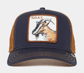 The Goat Trucker Mens Hat (Blue/Brown)