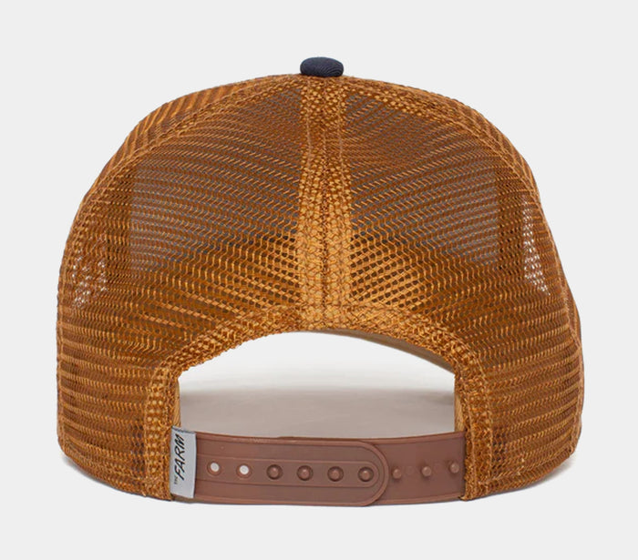 The Goat Trucker Mens Hat (Blue/Brown)
