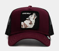 The Lone Wolf 14x14 Trucker Mens Hat (Maroon/Black)