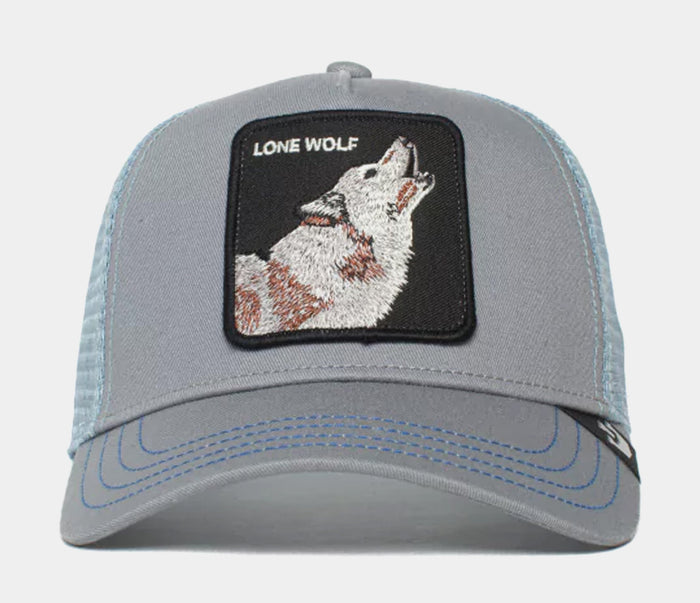 The Lone Wolf Trucker Mens Hat (Slate Blue)