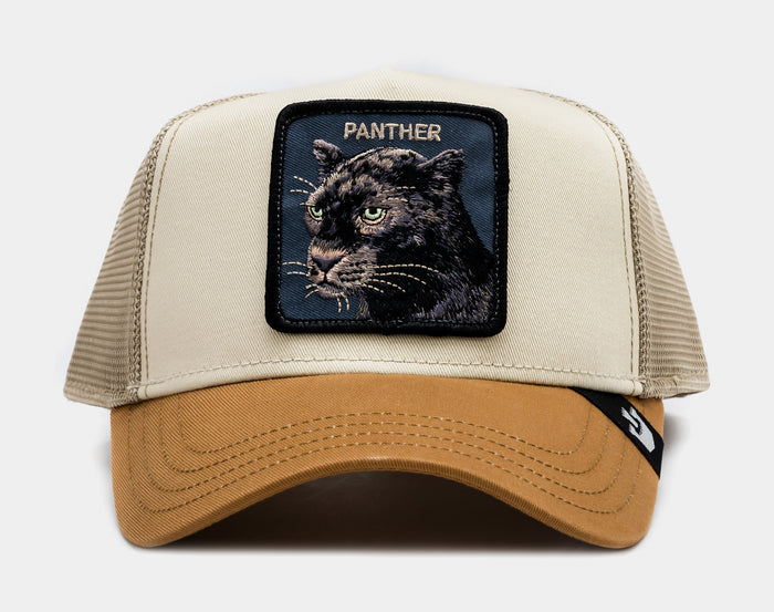 The Panther Premium Trucker Mens Hat (Beige)