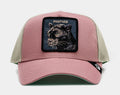 The Panther Premium Trucker Mens Hat (Pink/Beige)