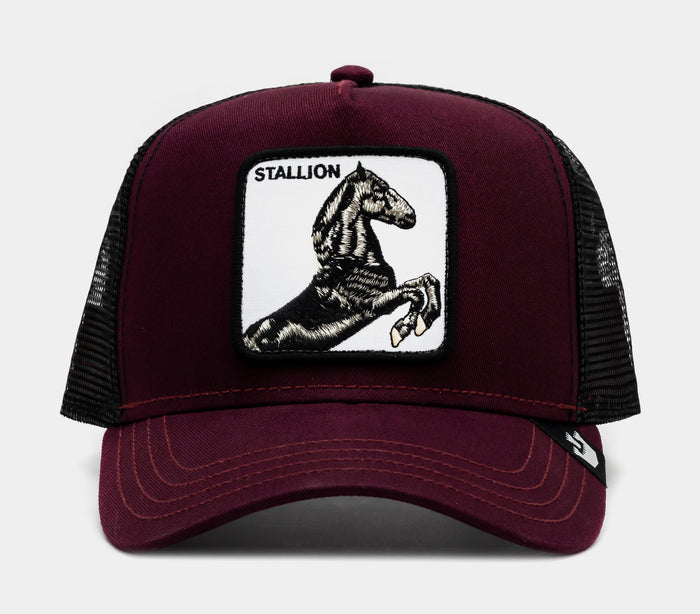 The Stallion 14x14 Trucker Mens Hat (Maroon/Black)
