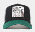 The White Tiger Trucker Mens Hat (Black/Green)