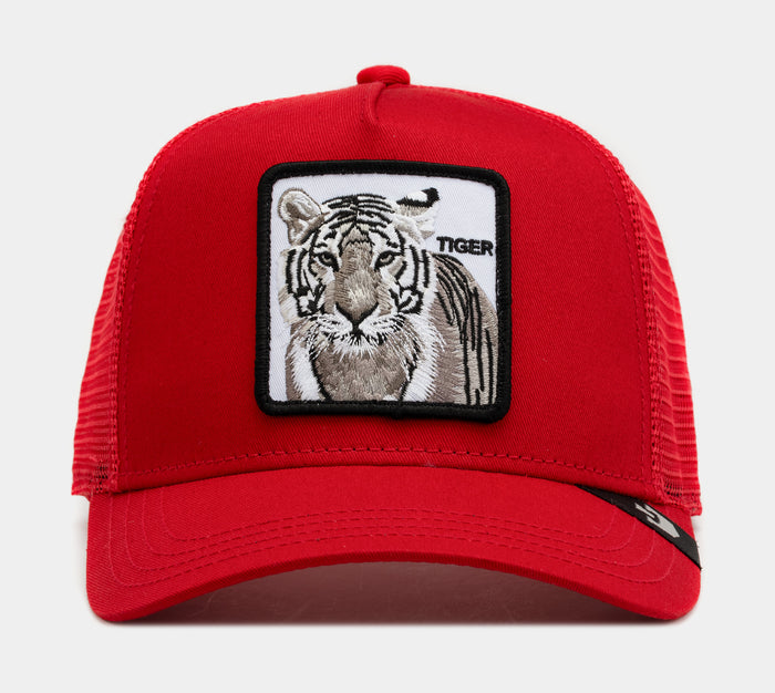 The White Tiger Trucker Mens Hat (Red)