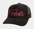 Times Up Houston Rockets Trucker Mens Hat (Black/Red)