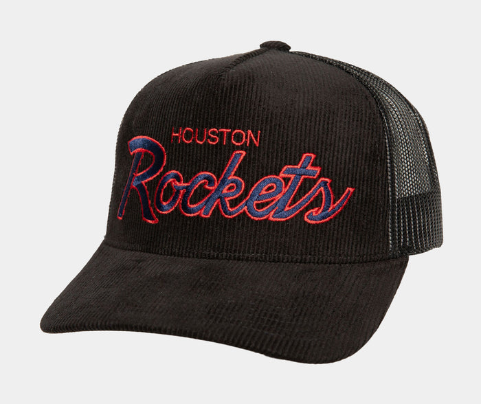 Times Up Houston Rockets Trucker Mens Hat (Black/Red)