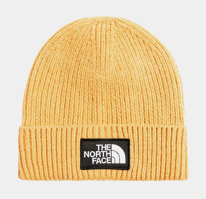 TNF Logo Box Cuffed Mens Beanie (Yellow/Black)