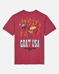 Back of cardinal t-shirt with dragon goat graphic