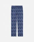 Blue patterned pajamas on a white background