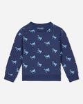 Navy crewneck with light blue goats#color_navy