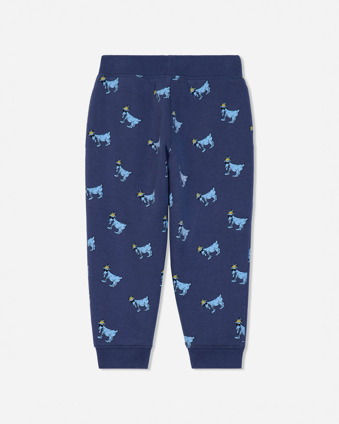 Back of navy sweatpants with blue goats#color_navy