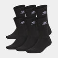 Trefoil 6 pack Crew Mens Socks (Black)