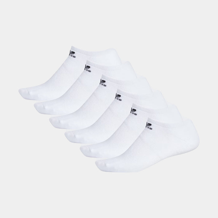 Trefoil 6 Pack No Show Mens Socks (White)