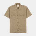 Twill Work Mens Short Sleeve Shirt (Beige)
