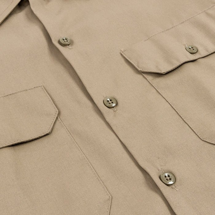 Twill Work Mens Short Sleeve Shirt (Beige)
