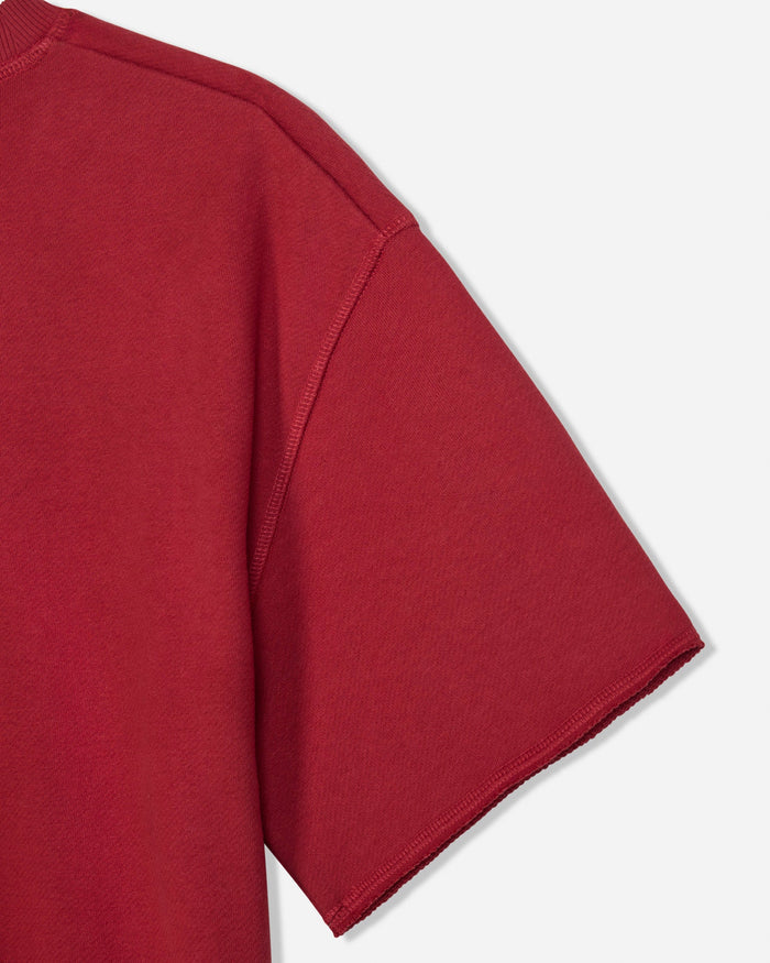 Back shoulder of red french terry tee#color_tomato