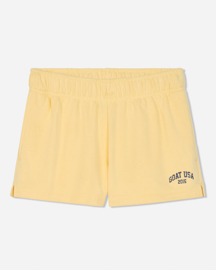 Front of corn milk sweat shorts#color_corn-milk