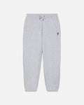 Gray sweatpants with a small logo on a light gray background#color_pale-gray